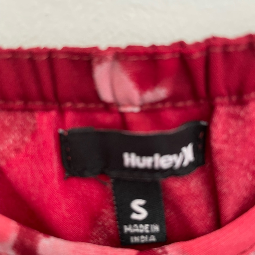 HURLEY Red and White Mixed Print Dress with Adjustable Strap Mini Dress S - Picture 7 of 7